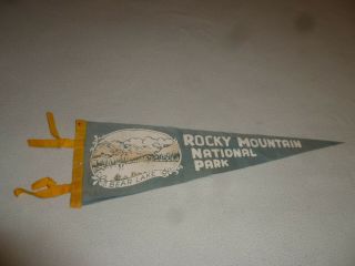 Vintage Rocky Mountain National Park Bear Lake Souvenir Felt Mini Pennant Banner