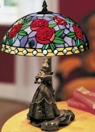 Disney Tiffany Style Limited Edition Belle Lamp W/ Box And