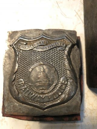 The Baltimore & Ohio Southwestern RR Police badge die and force (mold) 3