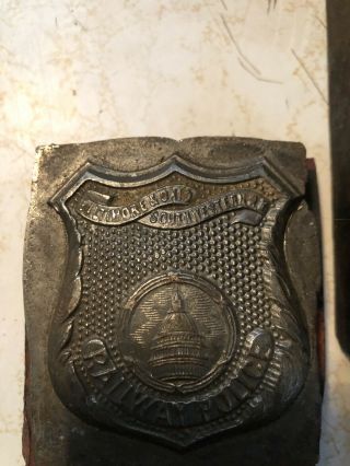 The Baltimore & Ohio Southwestern RR Police badge die and force (mold) 4