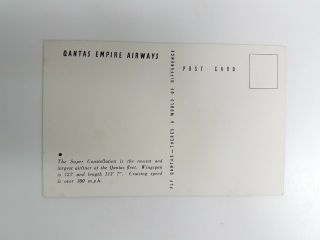 Airline Issued Qantas Empire Airways Constellation Inflight Postcard 2