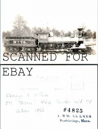 Chicago & Alton 57 78 Bisonvintage Railroad Photo Postcard