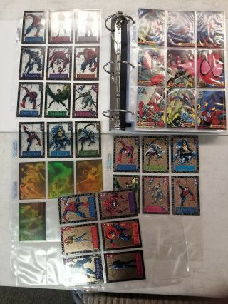 Spiderman 1994 Fleer Card Set W/4 Subsets All Gold Web,  Holograms,  Etc.