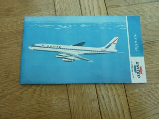 1962 United Airlines Air Atlas Fold Out Guide