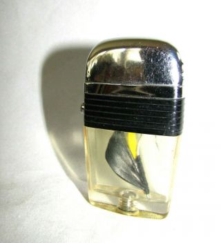 Vu - Lighter By Scripto Vintage Lighter With Fishing Lure Inside Black Band