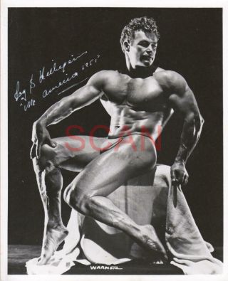 Semi Nude Mr.  America 1951 (roy Hilligenn) Signed Photo: 1950s Male Body - Builder