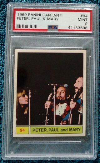 Peter Paul & Mary 1969 Panini Cantanti 94 Psa 9 Pop 1 Highest Graded