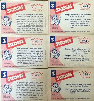Fleer Complete Numbered Set 1959 three stooges trading cards (96 Cards) 2