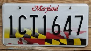 Maryland State Flag Base License Plate/tag - 1ct1647 Embossed