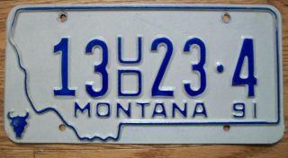 Single Montana License Plate - 1991 - 13ud23 - 4