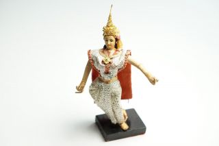 Vintage Thai Thailand Dancing Ethnic Doll Crown Antique Figurine Traditional Toy 2