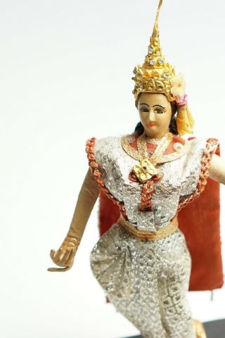 Vintage Thai Thailand Dancing Ethnic Doll Crown Antique Figurine Traditional Toy 3