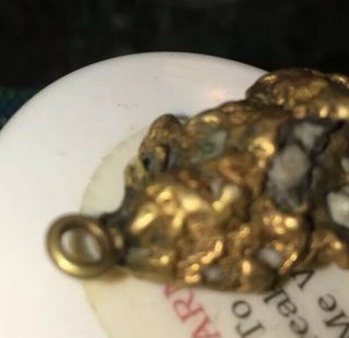 11.  9 Gram Gold Nugget With Bail And Quartz 6