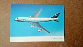 B.  O.  A.  C 1969 - 70 Advertising Colour Postcard 747 Jetliner 15 X 10.  5 Cm