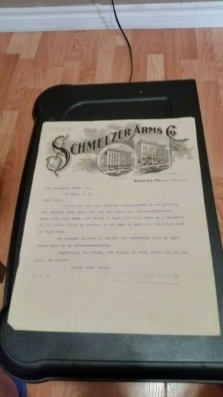 1898 Kansas City Missouri Letterhead Schmelzer Arms Co Folding Camp Table Guns