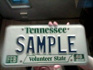 1988 Tennessee Sample License Plate