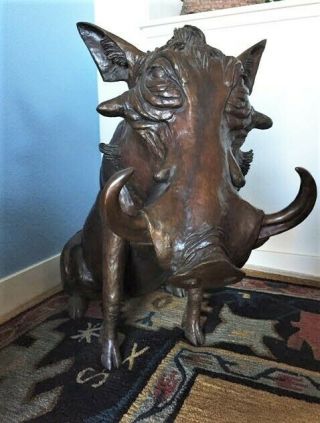 Bronze Life - Size Sculpture Warthog 2