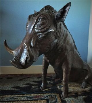 Bronze Life - Size Sculpture Warthog 3