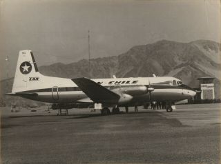 Large Vintage Photo - Lan Chile Avro 748