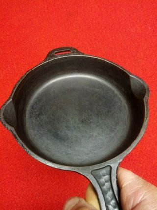 SCARCE 3 GRISWOLD HAMMERED BLACK CAST IRON SKILLET 2013 W/ HINGED LID 2093 6