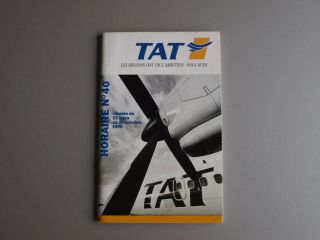 Tat European Airlines Timetable No.  40 March To October 1990