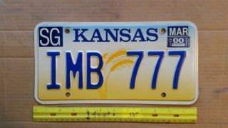 License Plate,  Kansas,  Wheat,  Triple 7: Imb 777