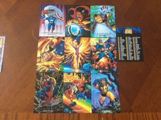 Marvel Masterpieces Card Set (100) Complete Series Avengers,  X - Men No To