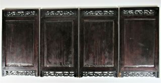 Old Chinese Hand Painted Porcelain Set of 4 Panel Table Screen 8