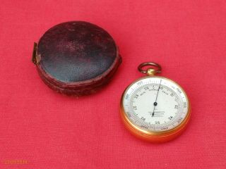Liverpool Antique Brass Compensated Pocket Barometer / Altimeter.  Order