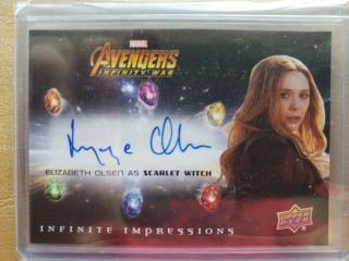 2018 Upper Deck Avengers Autograph Card Elizabeth Olsen Scarlet Witch Ii - Sw