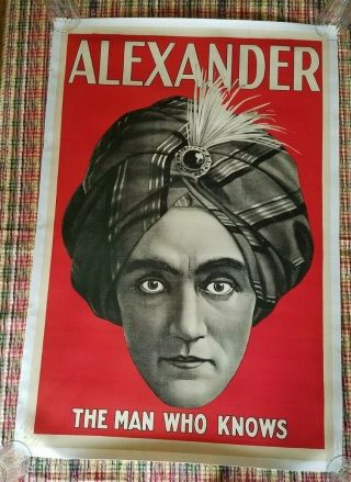 Alexander The Man Who Knows Poster. ,  1920s 28 " X42 "