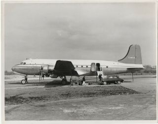 Large Vintage Photo - Air Charter Douglas Dc - 4 G - Anyb