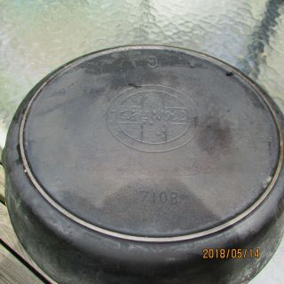 Rare Antique Griswold Cast Iron Skillet Frying Pan 9 Large Slant Logo No Erie
