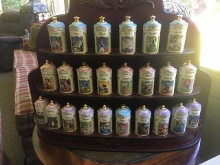 1995 Lenox Disney Spice Jar Set With Rack,