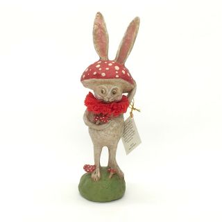 Bethany Lowe Debra Schoch Hop Hop Jingle Boo Mushroom Bunny Rabbit 10 " Folk Art