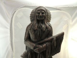 Vintage J Largo Indian Chief Native American Tall Bear Sculpture 13.  5 