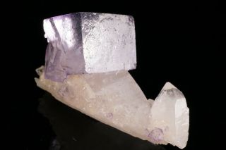 AESTHETIC Fluorite on Quartz Crystal YAOGANGXIAN MINE,  CHINA - Ex.  Smale 11