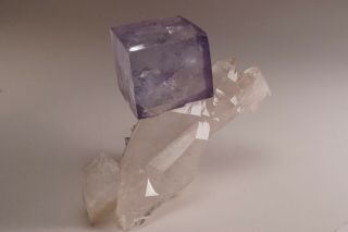AESTHETIC Fluorite on Quartz Crystal YAOGANGXIAN MINE,  CHINA - Ex.  Smale 6