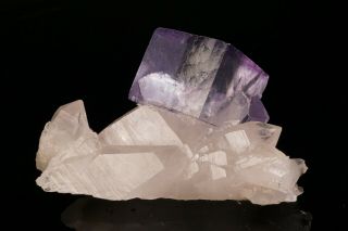 AESTHETIC Fluorite on Quartz Crystal YAOGANGXIAN MINE,  CHINA - Ex.  Smale 7