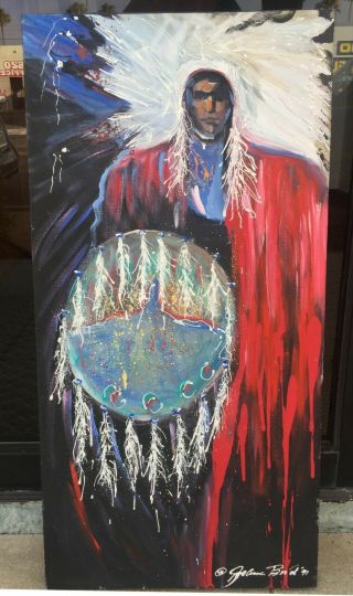 Painting Native American Indian Chief Joanne Bird South Dakota Sioux