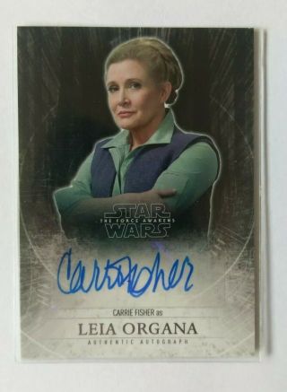 Star Wars The Force Awakens Auto Autograph Card Carrie Fisher As Leia Organa
