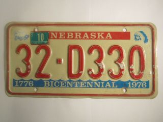 License Plate Car Tag 1976 1979 Nebraska 32 D330 [z276b]