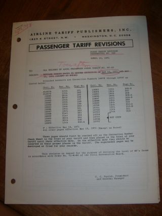 April 1971 Braniff Airways Passenger Tariff Revisions No Pf - 10