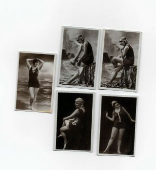 1920s 5 Diff Tobacco Cards Sexy Pin Up Girls Jazz Babies 46