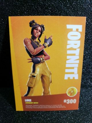 Fortnite trading cards holo Panini Luxe 300 Legendary outfit 2