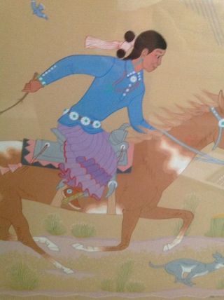 Harrison Begay Painting Navajo Woman Riding To Her Sheep Camp 5