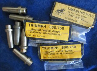 Triumph 650/750 Racing Motorcycle Exhaust/intake Guides Twins Nos T120 Tr6 T140