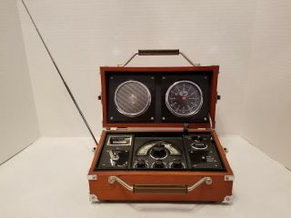 Spirit Of St Louis Antique Radio Alarm Clock W Dials In Wooden Case