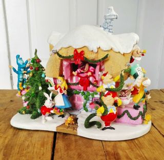 Danbury Alice In Wonderland Christmas Cottage Disney Orig Foam