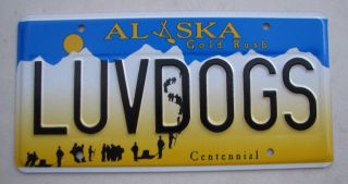 Ak Vanity License Plate " Luv Dogs " Labs Poodle Beagle Dalmatian Hound Dog Chow